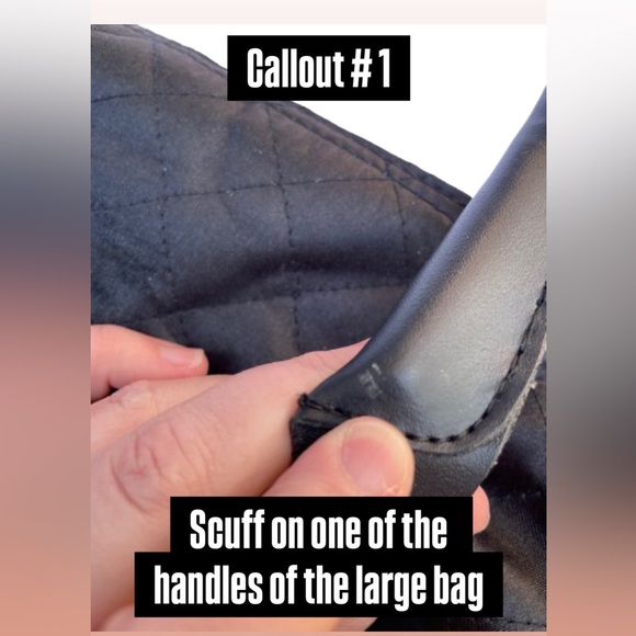 American Tourister 3 Piece Black Quilted & Faux Leather Accents - Some Callouts - Picture 8 of 15